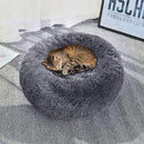 Coffee Cat Bed Pet Bed Dog Donut Nest Calming Deep Sleeping Soft Plush Kennel Washable - 80CM