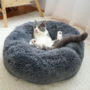 Coffee Cat Bed Pet Bed Dog Donut Nest Calming Deep Sleeping Soft Plush Kennel Washable - 80CM