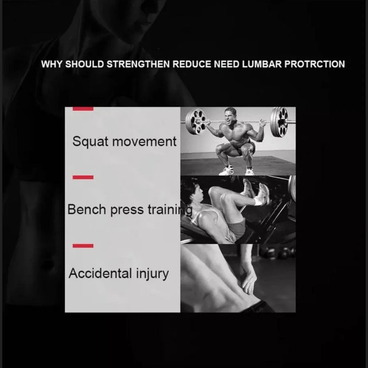 Fitness Weight Lifting Belt Barbell Dumbell Training Back Support Men Women L - Black-L