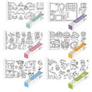 3M DIY Colouring Paper Roll with 12 Colour Pencils Cartoon Doodle Set - Lovely princess(With 12PCS Colored Pencils)