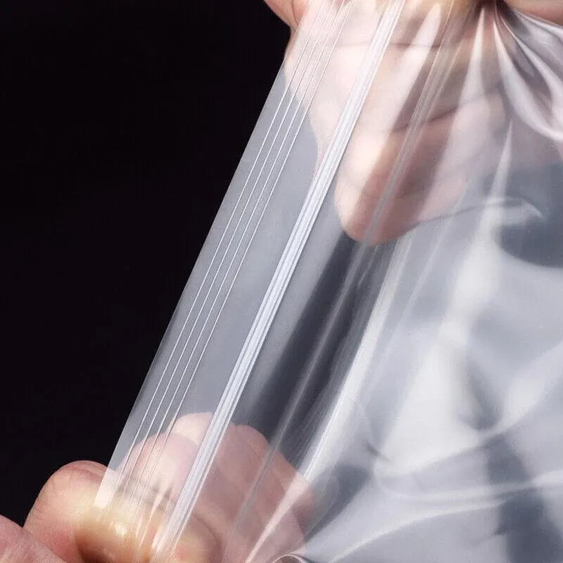 100PCS 100micron Bulk Clear Resealable PE Plastic Zip Bags - 20*28Cm