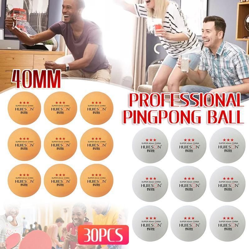 30PCS 3-Star Table Tennis Balls Professional Pingpong Ball Training Ball 40mm - Yellow