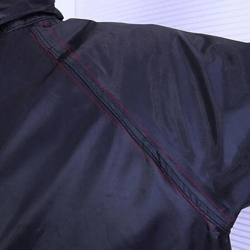 Hooded Waterproof Long Raincoat for Outdoor Work Lightweight 3XL Size - Navy