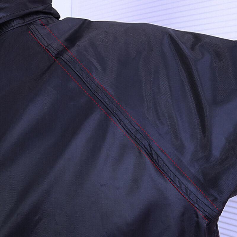 Unisex Waterproof Raincoat 2XL Size Lightweight Hooded Long Work Outdoor Overcoat - Navy