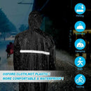 Hooded Waterproof Long Raincoat for Outdoor Work Lightweight 3XL Size - Blue