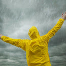 Unisex Waterproof Raincoat 2XL Size Lightweight Hooded Long Work Outdoor Overcoat - Yellow