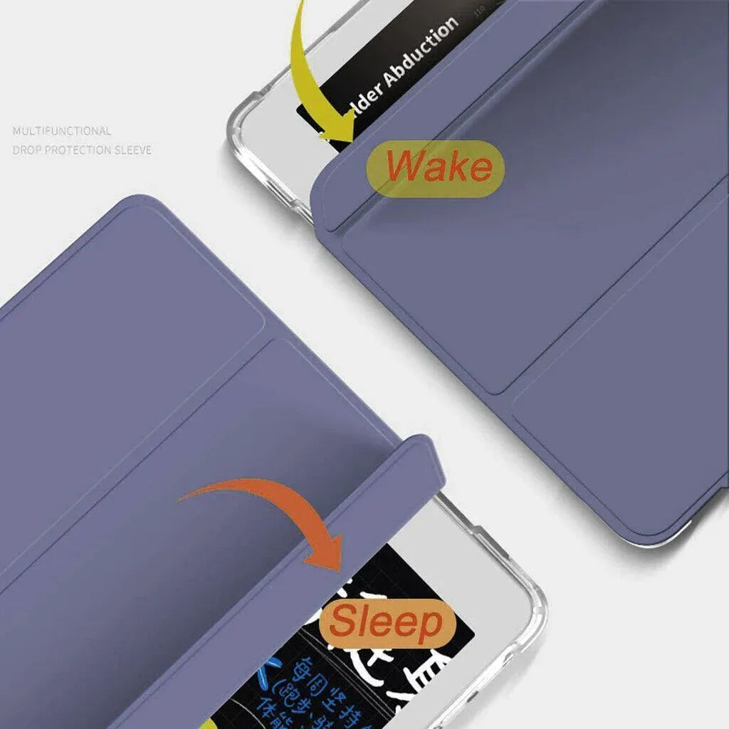Shockproof Silicone iPad Air 4 Cover with Pencil Slot and Smart Wake - Navy