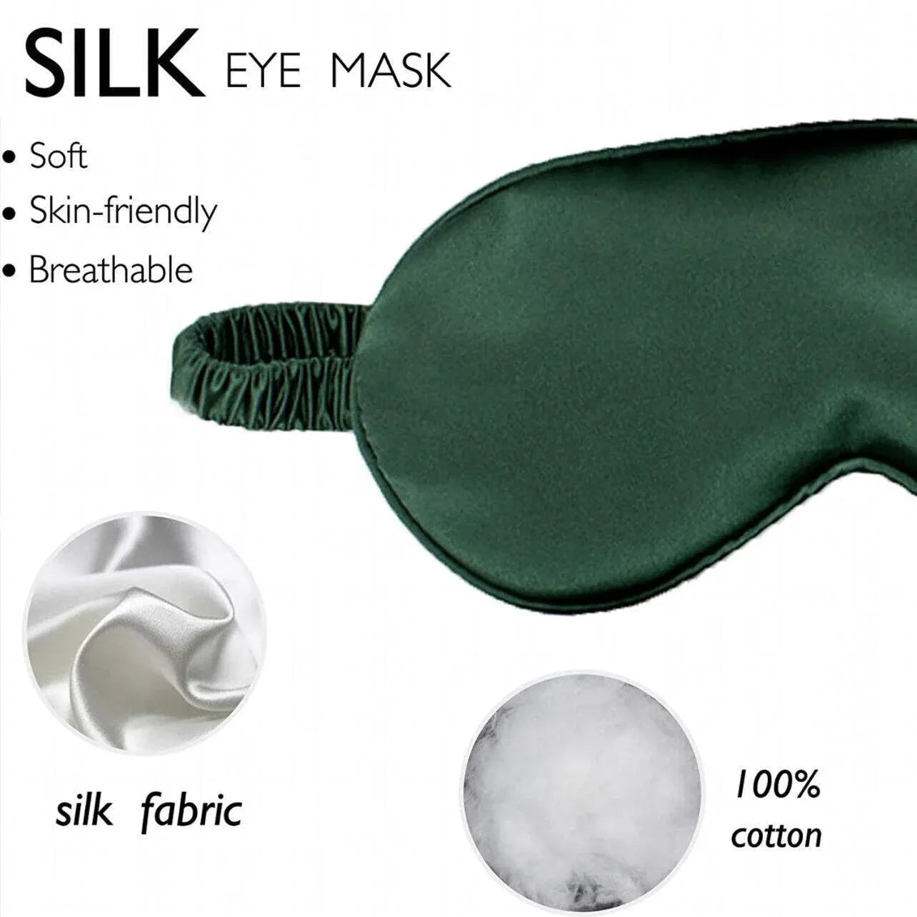 Pure Soft Silk Eyeshade Blindfold Sleep Eye Mask Cover Light Shade Travel Relax - 23 Pink+White
