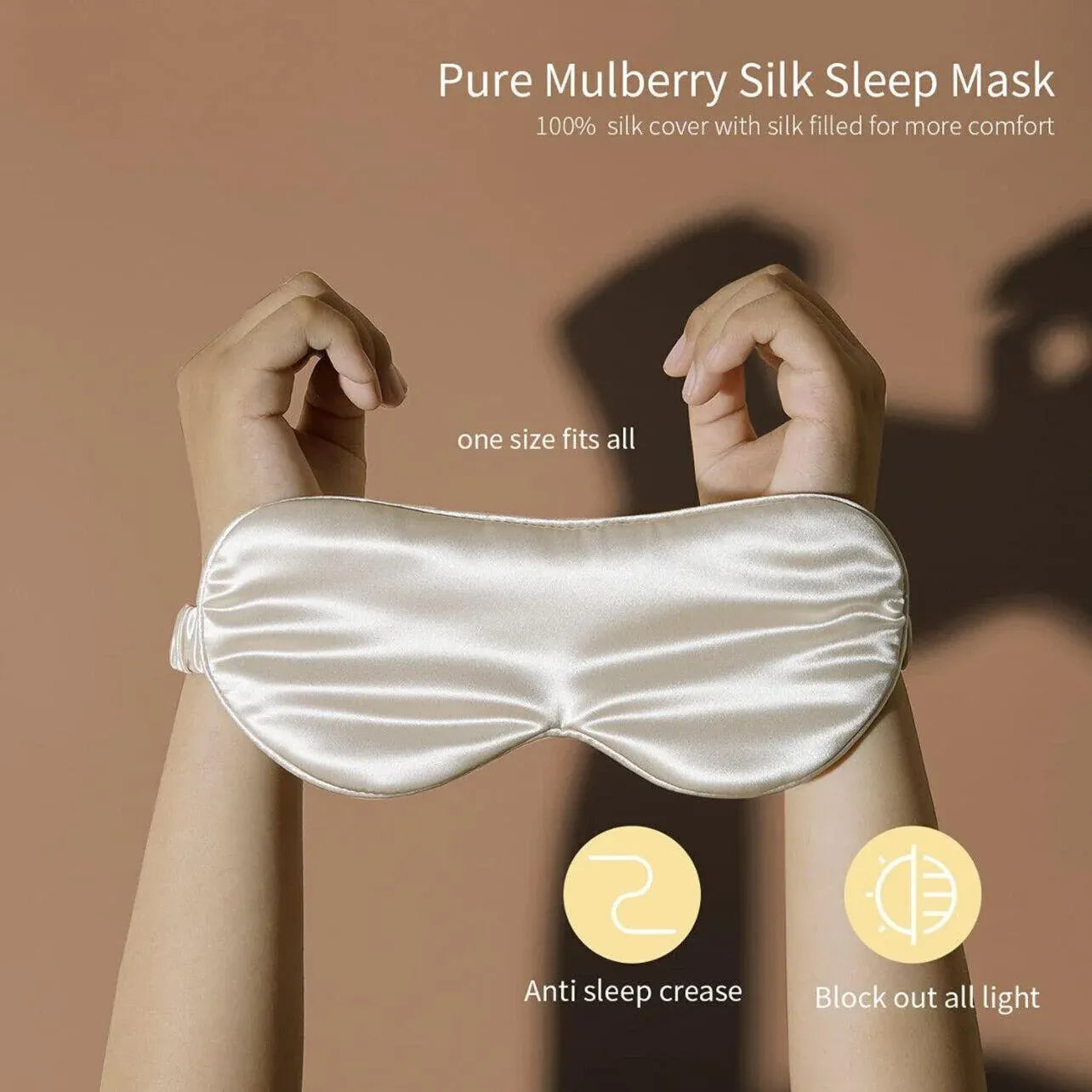 Pure Soft Silk Eyeshade Blindfold Sleep Eye Mask Cover Light Shade Travel Relax - 23 Pink+White