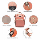 Luxury Multifunctional Diaper Nappy Backpack Maternity Mummy Changing Bag - Purple