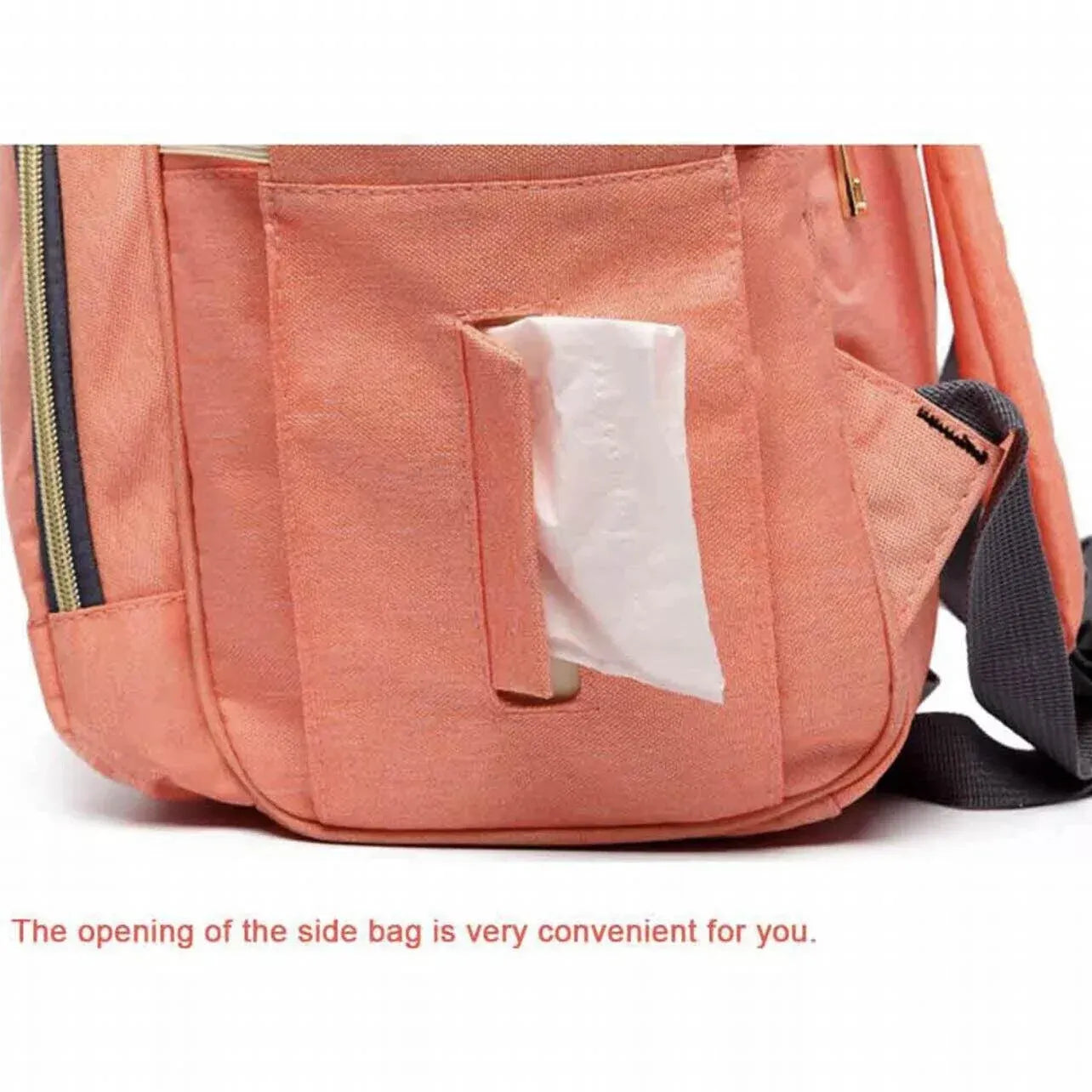 Luxury Multifunctional Diaper Nappy Backpack Maternity Mummy Changing Bag - Pink Gray