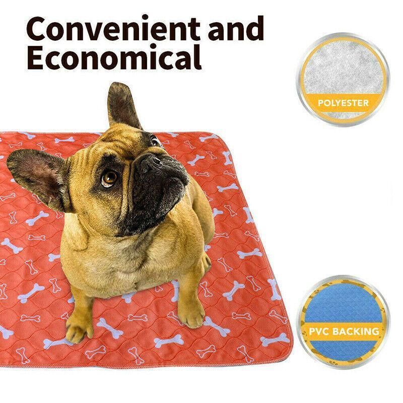 Orange Washable Pet Dog Cat Training Pee Pads Cushion Bed Absorbent Mat - 40X60cm