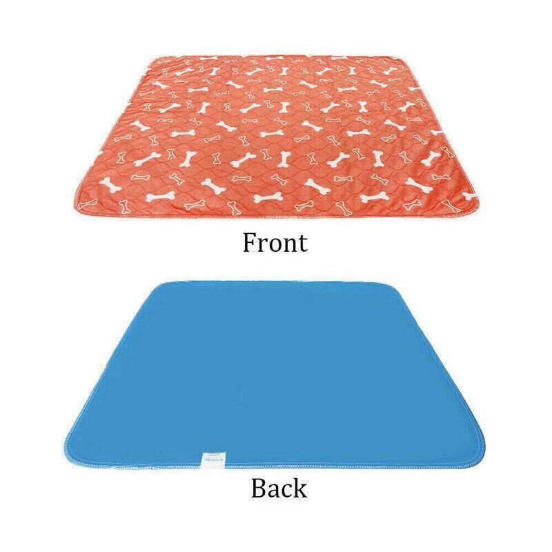 Orange Washable Pet Dog Cat Training Pee Pads Cushion Bed Absorbent Mat - 80X90cm