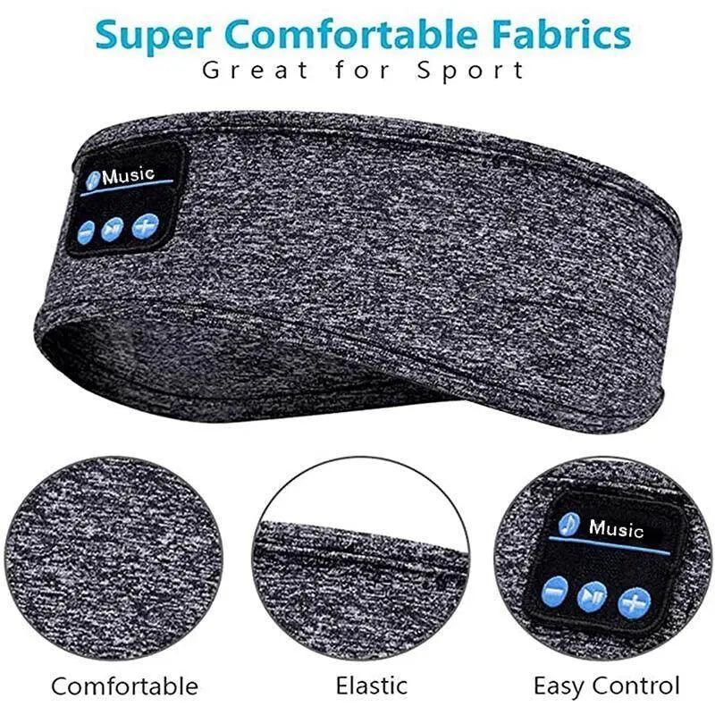 Wireless Bluetooth Eye Mask Headphones Sleep Headband for Relaxation and Meditation - Grey