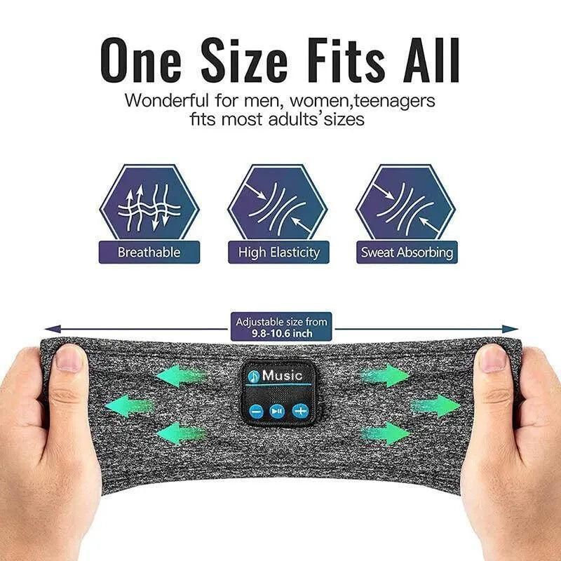 Wireless Bluetooth Eye Mask Headphones Sleep Headband for Relaxation and Meditation - Grey