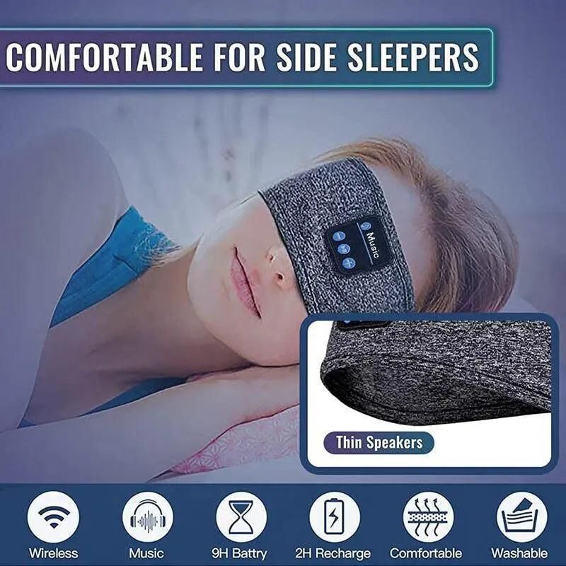Wireless Bluetooth Eye Mask Headphones Sleep Headband for Relaxation and Meditation - Grey