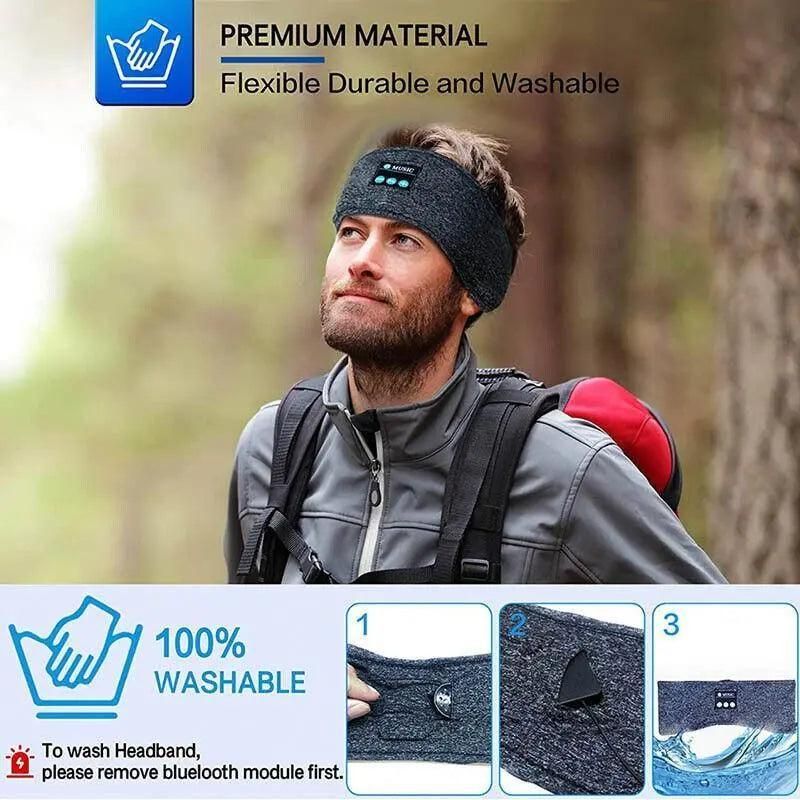 Wireless Bluetooth Eye Mask Headphones Sleep Headband for Relaxation and Meditation - Grey