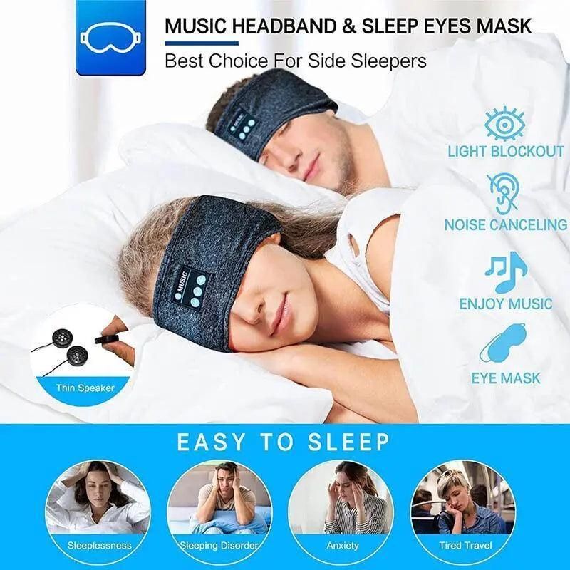 Wireless Bluetooth Eye Mask Headphones Sleep Headband for Relaxation and Meditation - Grey