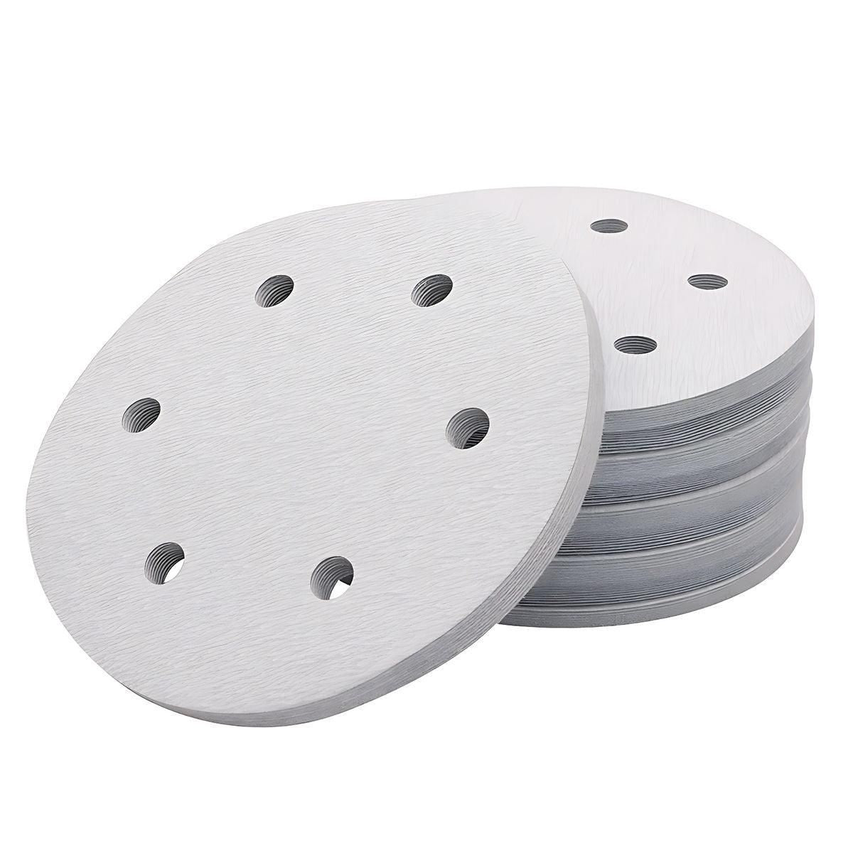 100x 123mm 6/8-Hole Sanding Discs Hook Loop Orbital Sander Pads 80 120 240 Grit - 80 Grits（6-Hole）