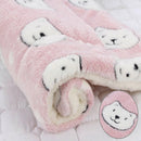 L Size Puppy Dog Cat Cushion Mattress Blanket Bed Soft Warm Pad Winter Kennel House - Brown Footprint