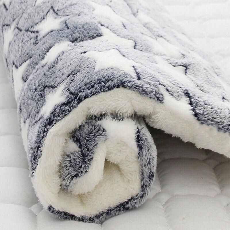 L Size Puppy Dog Cat Cushion Mattress Blanket Bed Soft Warm Pad Winter Kennel House - Brown Footprint