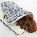 L Size Puppy Dog Cat Cushion Mattress Blanket Bed Soft Warm Pad Winter Kennel House - Blue Brownstar