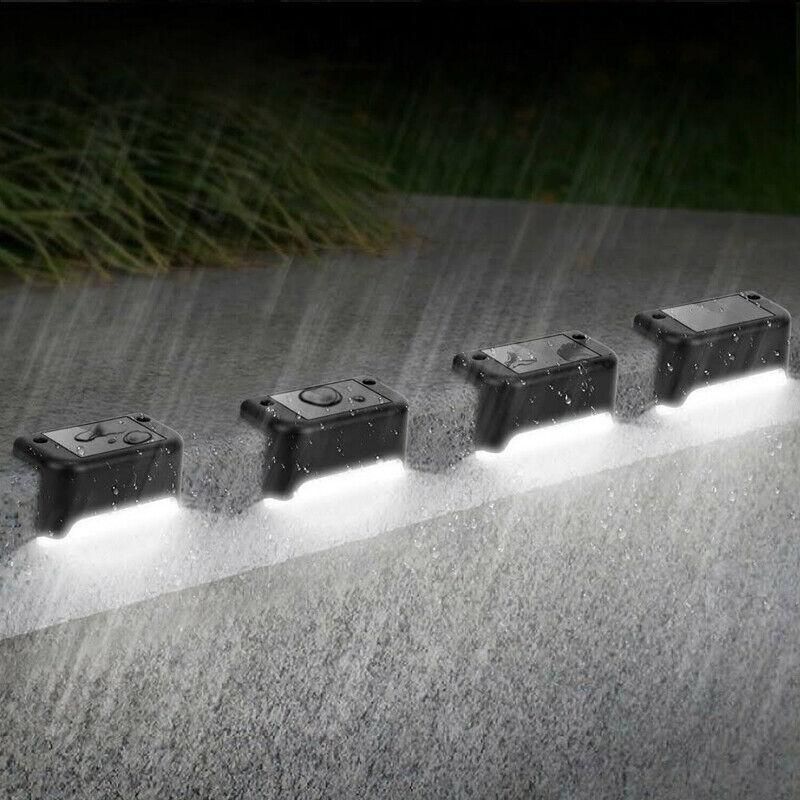 Solar Led Deck Lights Path Garden Patio Pathway Stairs Step Fence Lamp Outdoor - 4PCS