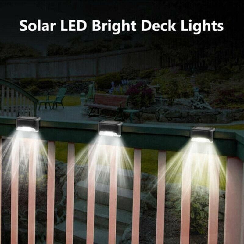 Solar Led Deck Lights Path Garden Patio Pathway Stairs Step Fence Lamp Outdoor - 4PCS