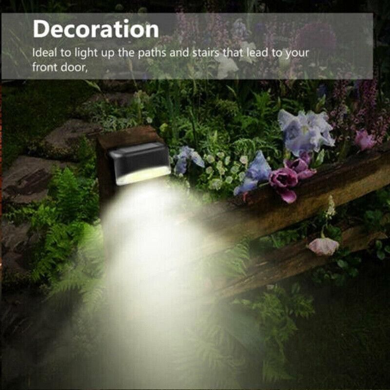 Solar Led Deck Lights Path Garden Patio Pathway Stairs Step Fence Lamp Outdoor - 4PCS