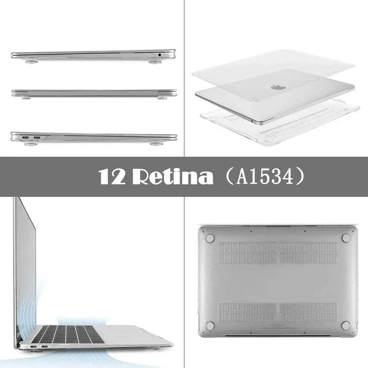 Frosted Transparent Case with Keyboard Cover for MacBook 13 to 16 Inch - Mackbook 13.3 Air (A1369/A1466)
