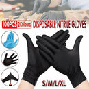 Thick Black Nitrile Gloves Industrial Mechanic Tattoo Tradie Rubber Protection - XL