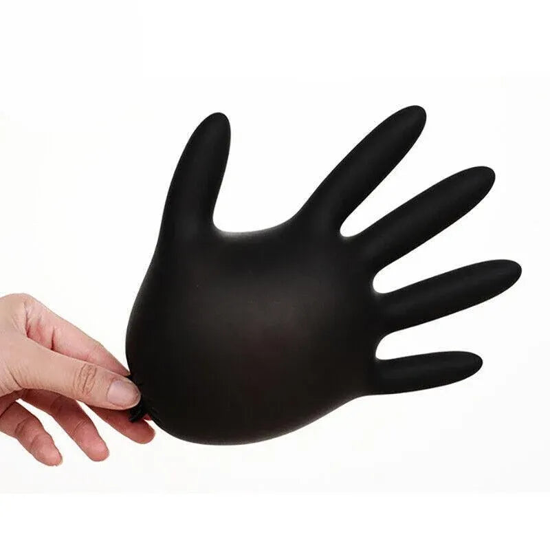 Thick Black Nitrile Gloves Industrial Mechanic Tattoo Tradie Rubber Protection - XL