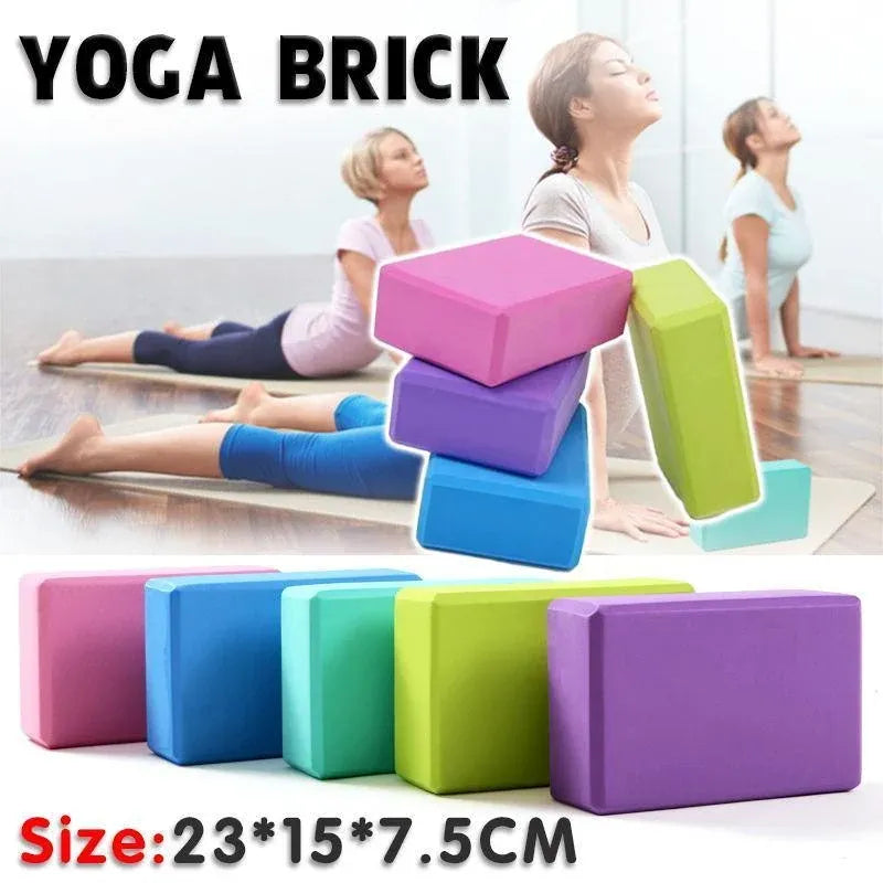 2PCS Yoga Blocks Foam Brick Fitness Exercise Stretch Gym Pilates Tool - Green