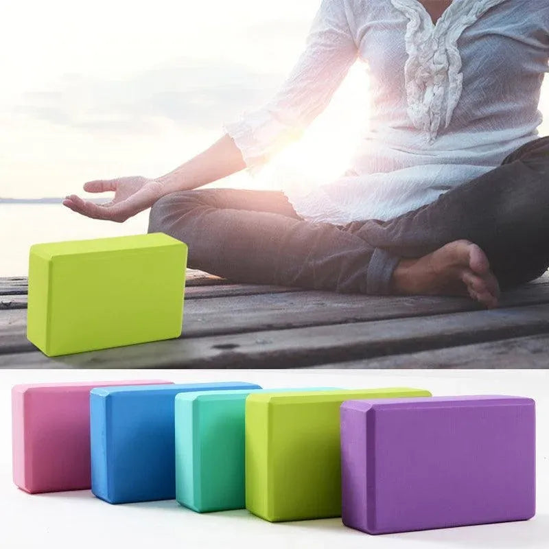 2PCS Yoga Blocks Foam Brick Fitness Exercise Stretch Gym Pilates Tool - Green