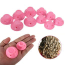 10Pcs DIY Magic Silicone Hair Curlers No-Heat Soft Rollers - Blue