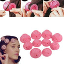 10Pcs DIY Magic Silicone Hair Curlers No-Heat Soft Rollers - Blue