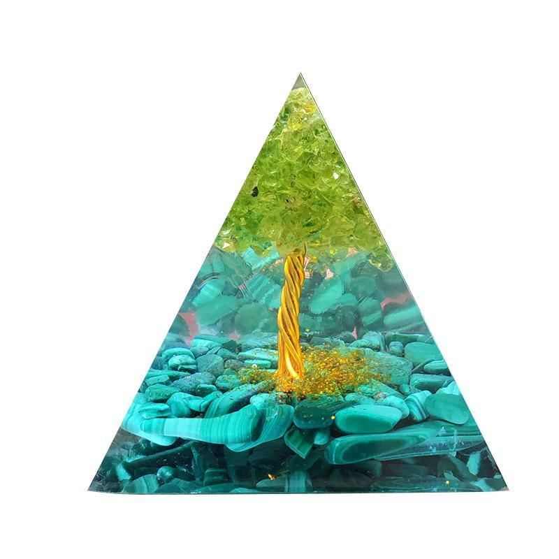 Amethyst Crystal Sphere Orgonite Pyramidamp Obsidians - Green Tree(50mmx50mm)