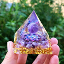 Amethyst Crystal Sphere Orgonite Pyramidamp Obsidians - Purple Blue(60mmx60mm)