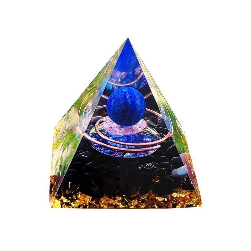 Amethyst Crystal Sphere Orgonite Pyramidamp Obsidians - Black Blue(60mmx60mm)