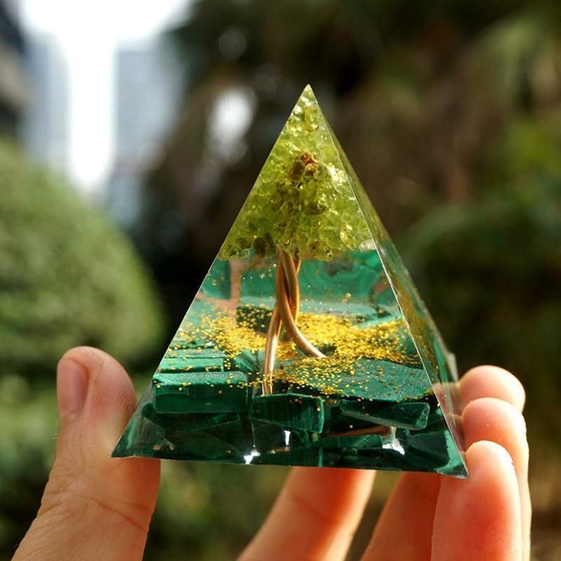 Amethyst Crystal Sphere Orgonite Pyramidamp Obsidians - Black Blue(60mmx60mm)
