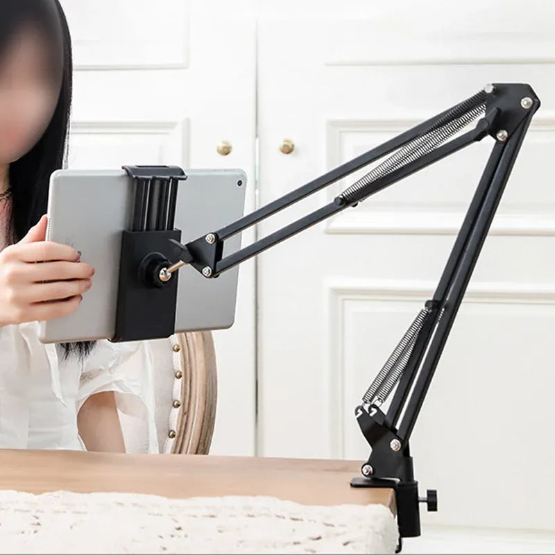 Clamp Long Arm Tablet Phone Holder Adjustable Mount for Bed Desk Use