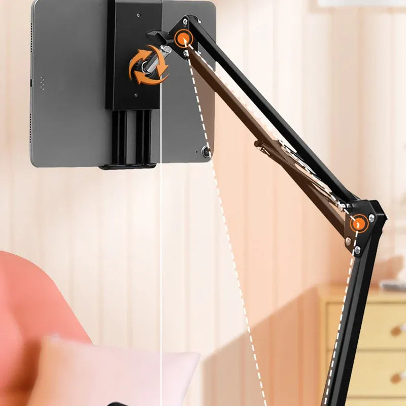 Clamp Long Arm Tablet Phone Holder Adjustable Mount for Bed Desk Use