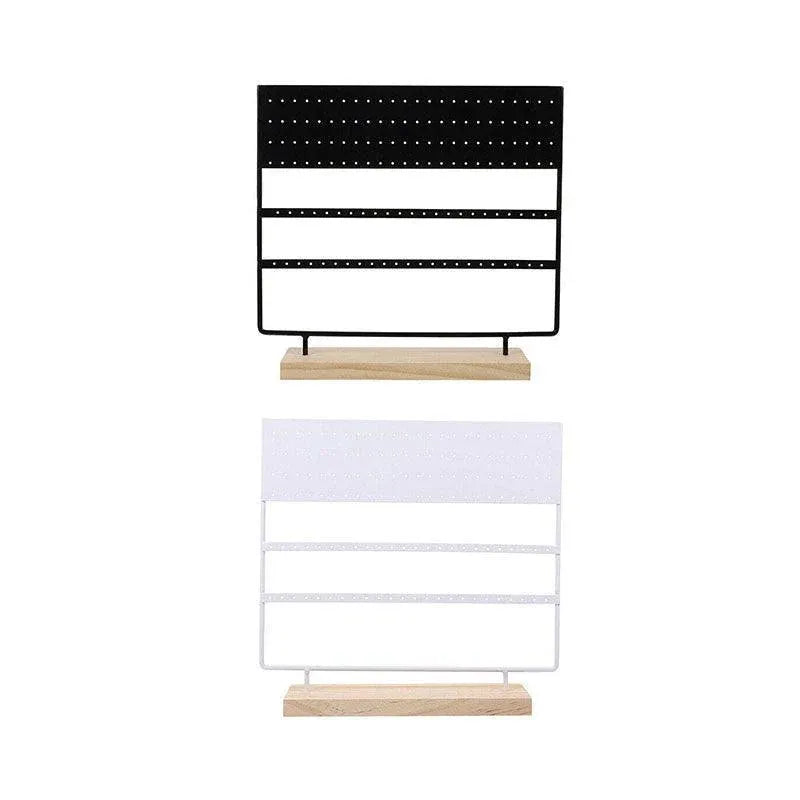 Earring Stand Display Rack 3-Tier Ear Stud Holder Jewelry Organizer 144 Holes - Black