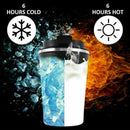 Insulated Coffee Mug Vacuum Travel Cup Thermal Stainless Steel Flask Reusable 380ML - White