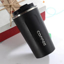 Insulated Coffee Mug Vacuum Travel Cup Thermal Stainless Steel Flask Reusable 380ML - Pink