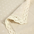 Floral Tablecloth with Lace Edge Cotton Linen Cover for Dining Table Square Rectangle - 90*90CM