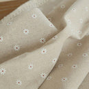 Floral Tablecloth with Lace Edge Cotton Linen Cover for Dining Table Square Rectangle - 140*180CM
