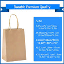 50X Kraft Paper Bags Gift Shopping Carry Craft Brown Bag With Handles - M-21cmx27cmx11cm