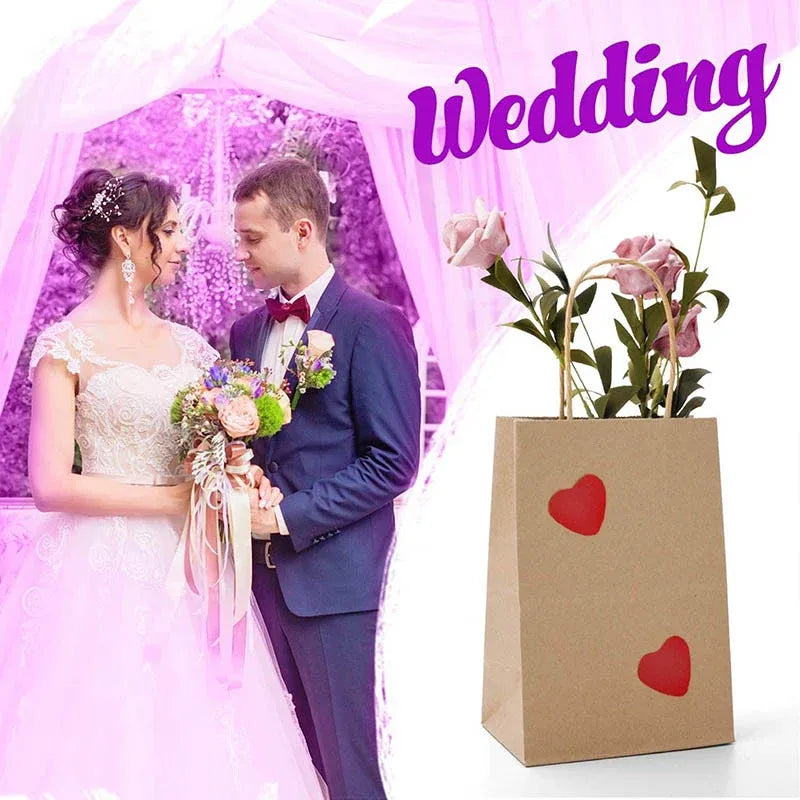 50X Kraft Paper Bags Gift Shopping Carry Craft Brown Bag With Handles - M-21cmx27cmx11cm