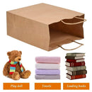 50X Kraft Paper Bags Gift Shopping Carry Craft Brown Bag With Handles - M-21cmx27cmx11cm